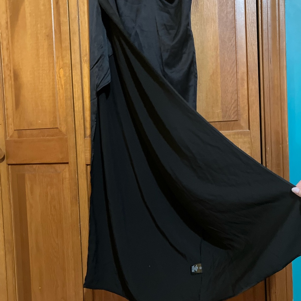 NWT Fashion Nova Black “Gracie Satin Maxi Dress” - Picture 2 of 8